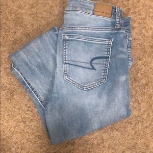 AE high rise jegging crop 8/R acid wash